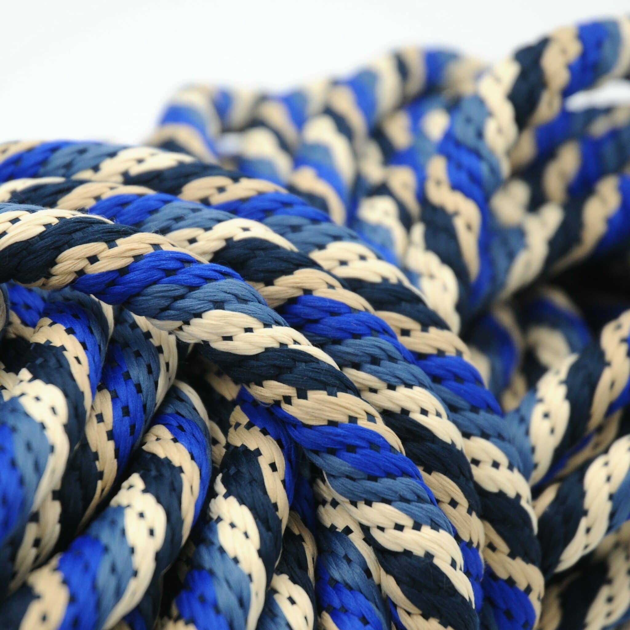 corde multicolore bleu marine bleu et beige tressé pour tabcord