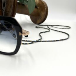 cordon de lunettes simple de couleur bleu marine et or pour homme - Rodrigue - Made by bobine