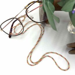 Cordon pour porter ses lunettes de couleurs rose et brun - Chloa - Made by bobine