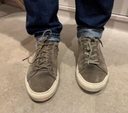 chaussures à lacets avant/après à l'Atelier de Tressage