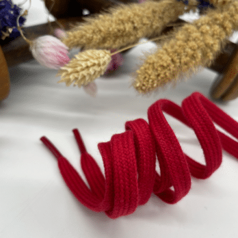 lacet plats rouge en coton biologique