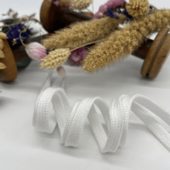 lacets plats en coton biologique blanc pour baskets