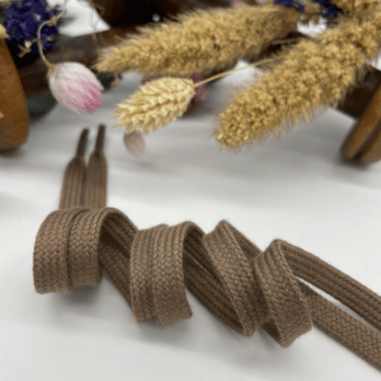 lacets plats marron en coton biologique pour Timberland