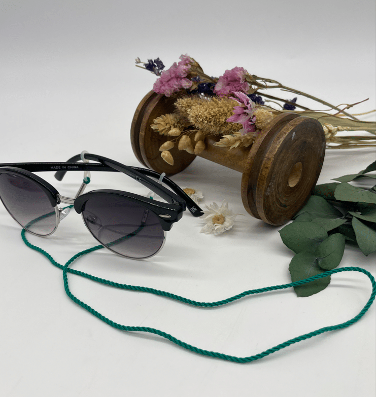 cordon de lunette vert inès Made by bobine